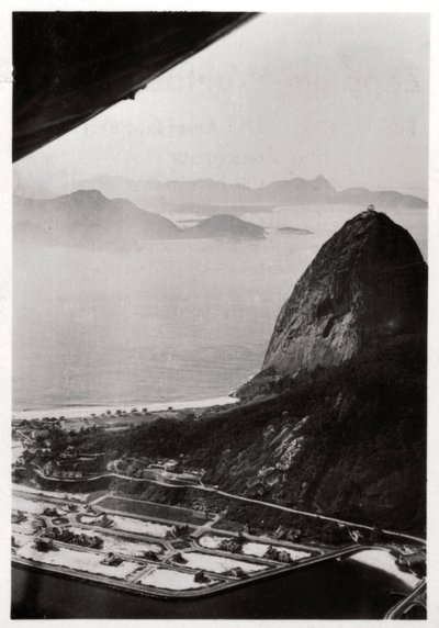 Aerial view of Sugarloaf Mountain, Rio de Janeiro, Brazil, from a Zeppelin, 1930-1933 by Unbekannt
