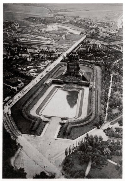 Aerial view of Volkerschlachtdenkmal, Leipzig, Germany, from a Zeppelin, c1931-1933 by Unbekannt