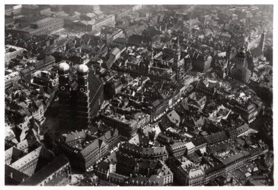 Aerial View of the Frauenkirche, Munich, Germany, from a Zeppelin by Unbekannt