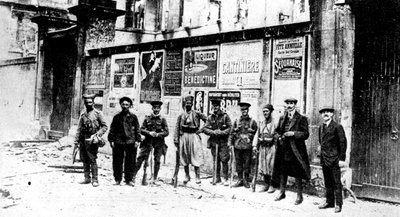 African Chasseur, Two Turcos and Three British Soldiers, Soissons, France, First World War by Unbekannt