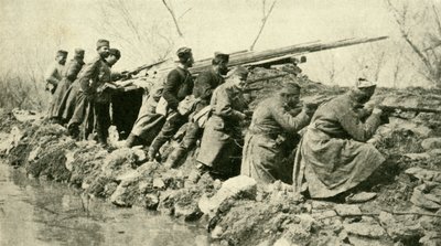 After the Rains: Serbian Infantry During the Floods, First World War by Unbekannt