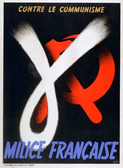 Against Communism, Poster for the French Milice by Unbekannt