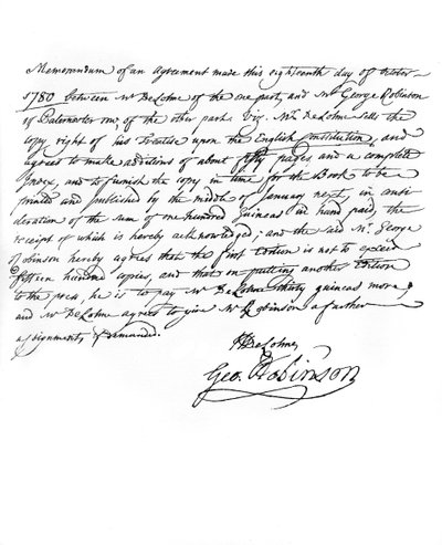 Agreement Between de Lolme and His Publisher, 1780, 1840 by Unbekannt