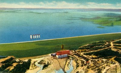 Air View of Saluda Dam showing Lake Murray, S.C. by Unbekannt
