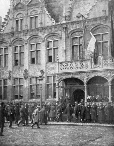 Albert I of Belgium and French President Poincare meet in Veurne, Belgium by Unbekannt