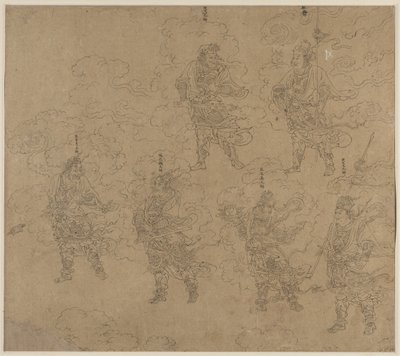 Album of Daoist and Buddhist Themes: Procession of Daoist Deities: Leaf 14 by Unbekannt