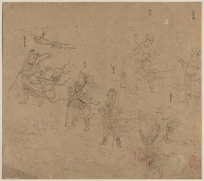 Album of Daoist and Buddhist Themes: Procession of Daoist Deities: Leaf 15, 1200s by Unbekannt