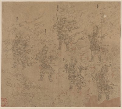 Album of Daoist and Buddhist Themes: Procession of Daoist Deities: Leaf 16, 1200s by Unbekannt