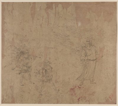 Album of Daoist and Buddhist Themes: Procession of Daoist Deities: Leaf 18 by Unbekannt