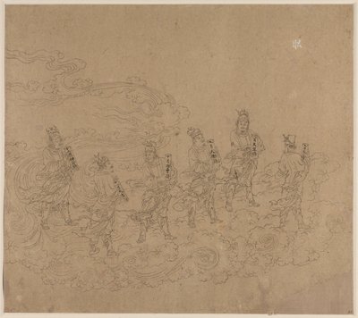 Album of Daoist and Buddhist Themes: Procession of Daoist Deities: Leaf 24 by Unbekannt