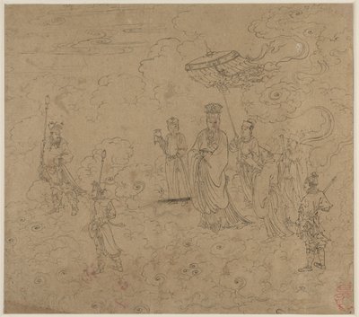 Album of Daoist and Buddhist Themes: Procession of Daoist Deities: Leaf 8 by Unbekannt