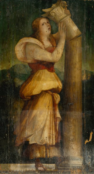 Allegorical Figure of a Woman with a Broken Column by Unbekannt