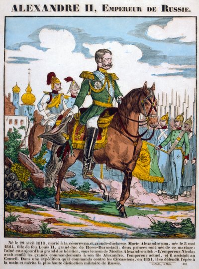 Alexander II, Tsar of Russia, Reviewing Troops, c1855 by Unbekannt