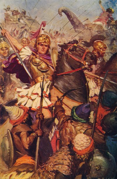 Alexander at the Battle with Porus, 326 BC by Unbekannt