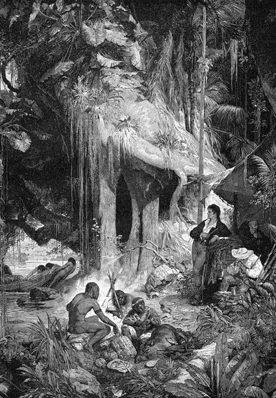 Alexander von Humboldt and Aimé Bonpland on the Orinoco River by Unbekannt