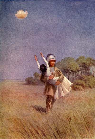 Algon Carries the Captured Maiden Home to His Lodge, 1914 by Unbekannt