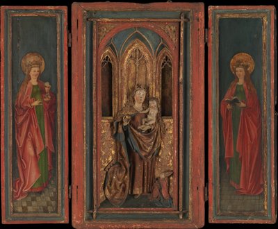 Altar Shrine with Madonna and Child with Donor by Unbekannt