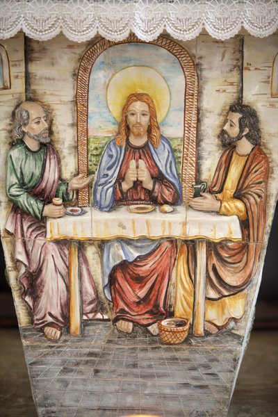 Altar depicting Jesus with the Emmaus pilgrims, Depressa, Italy by Unbekannt