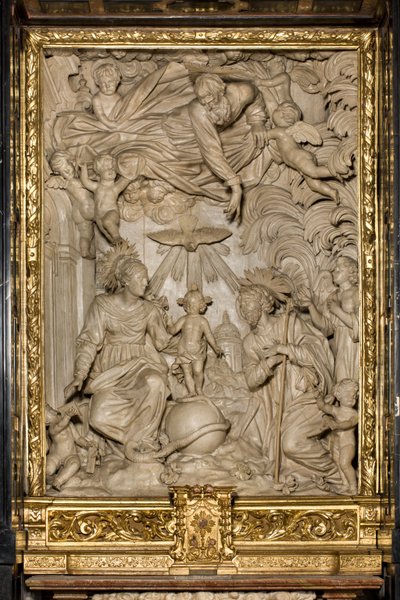 Altar of St. Joseph or Altar of the Holy Family, High Relief, Giacomo Bertesi 1668, Cathedral of Santa Maria Assunta, Cremona, Italy (photo) by Unbekannt