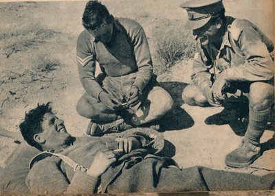 Ambulance Men with a Wounded Anti-Tank Gunner by Unbekannt