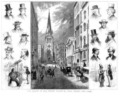 American businessmen and Wall Street, New York, USA, 1877 by Unbekannt