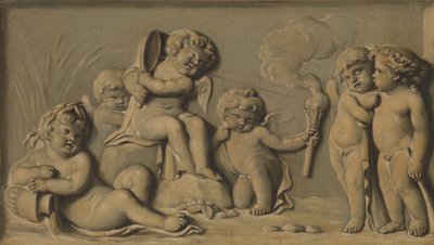 Amorini at Play, One of a Pair by Unbekannt