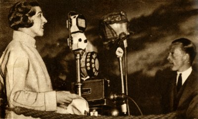 Amy Johnson Broadcasting from Croydon Airport by Unbekannt