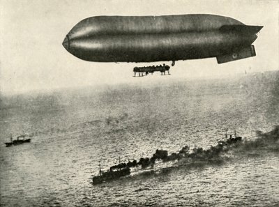 An Airship Escorting a Convoy, 1919 by Unbekannt