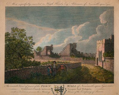 An Inside View of the Town Wall of Newcastle upon Tyne, c1760-90 by Unbekannt