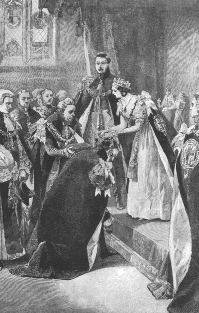 An Investiture of the Order of the Garter by Queen Victoria by Unbekannt