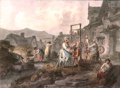 An Outdoor Scene of Women at Work, c1900 by Unbekannt