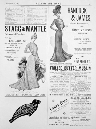 Advertising Page in Hearth and Home, 30th November 1899 by Unbekannt