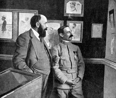 An Exhibition of Art by French Soldiers Fighting in Champagne, France, World War, 1915 by Unbekannt