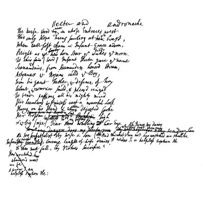 An extract from the original manuscript of Pope