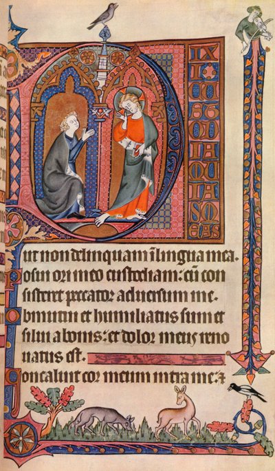 An Illuminated Page from the Vaux-Bardolf Psalter by Unbekannt