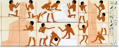 Ancient Egyptian Sculptors Working on Statues by Unbekannt