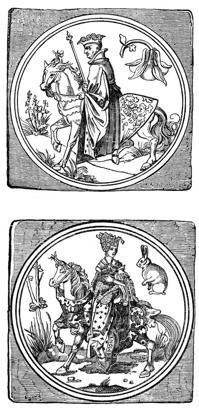 Ancient Playing Cards: King and Queen by Unbekannt
