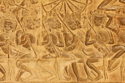 Angkor Wat Detail of Relief Sculpture From the Battle of Kurukshetra by Unbekannt