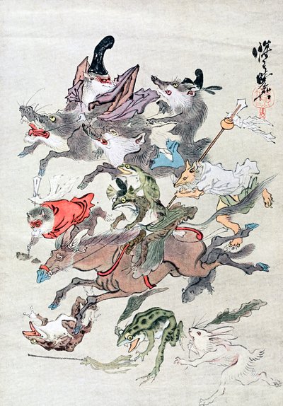 Animals and Amphibians in a Hunting Scene by Unbekannt