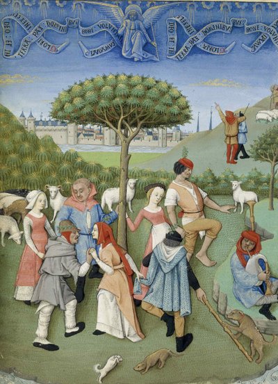 Annunciation to the Shepherds: Country Dance. From Heures de Charles d