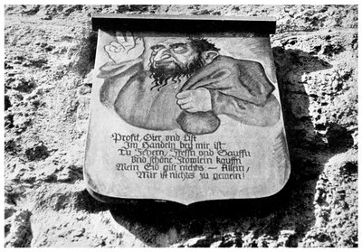 Anti-Semitism: Medieval Inscription on the Town Wall, Rothenburg, Germany, 1956 by Unbekannt