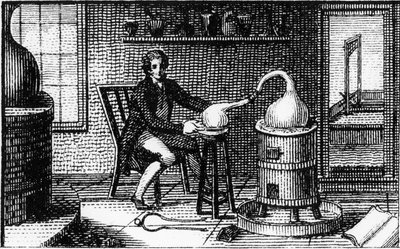 Antoine Laurent Lavoisier, 18th century French chemist, in his laboratory by Unbekannt