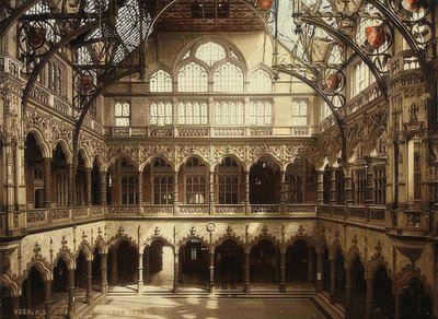 Antwerp (Anvers). Interior View of the Stock Exchange. Around 1900. Photograph by Photoglob / Zurich by Unbekannt