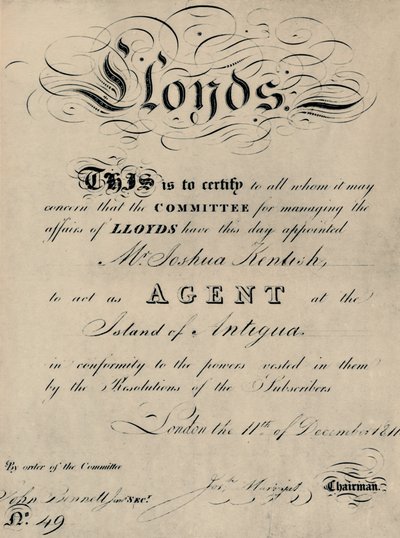 Appointment of Agent at Antigua by Unbekannt
