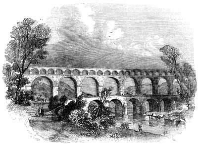 Aqueduct of Nimes at the Pont du Gard, France by Unbekannt