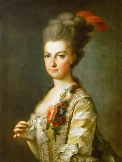 Archduchess Maria Christina, Duchess of Teschen, in a striped silk dress by Unbekannt