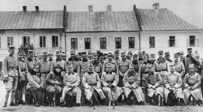 Archdukes Friedrich and Karl of Austria with their officers, World War I, 1915 by Unbekannt