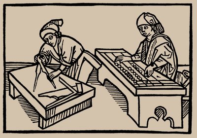 Arithmetic and Geometry. From Speculum Vitae Humanae by Rodericus Zamorensis, 1479 by Unbekannt