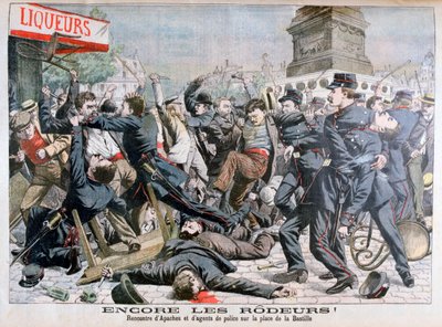Armed Criminals Fighting with the Police, Place de la Bastille, Paris by Unbekannt