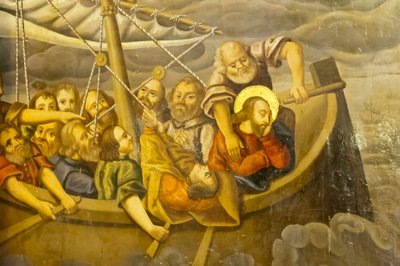 Jesus with His Disciples in the Boat During a Storm, Bethlehem Church, Iran by Unbekannt